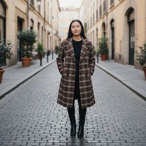 Urban Republic Plaid Coat Dress Double Breasted Preppy Academia Size‎ M